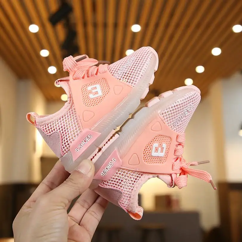 Nevera Baby LED Light Shoes Autumn Boy Girl Kid Fashion Breathable Mesh Sneakers Luminous Shoes
