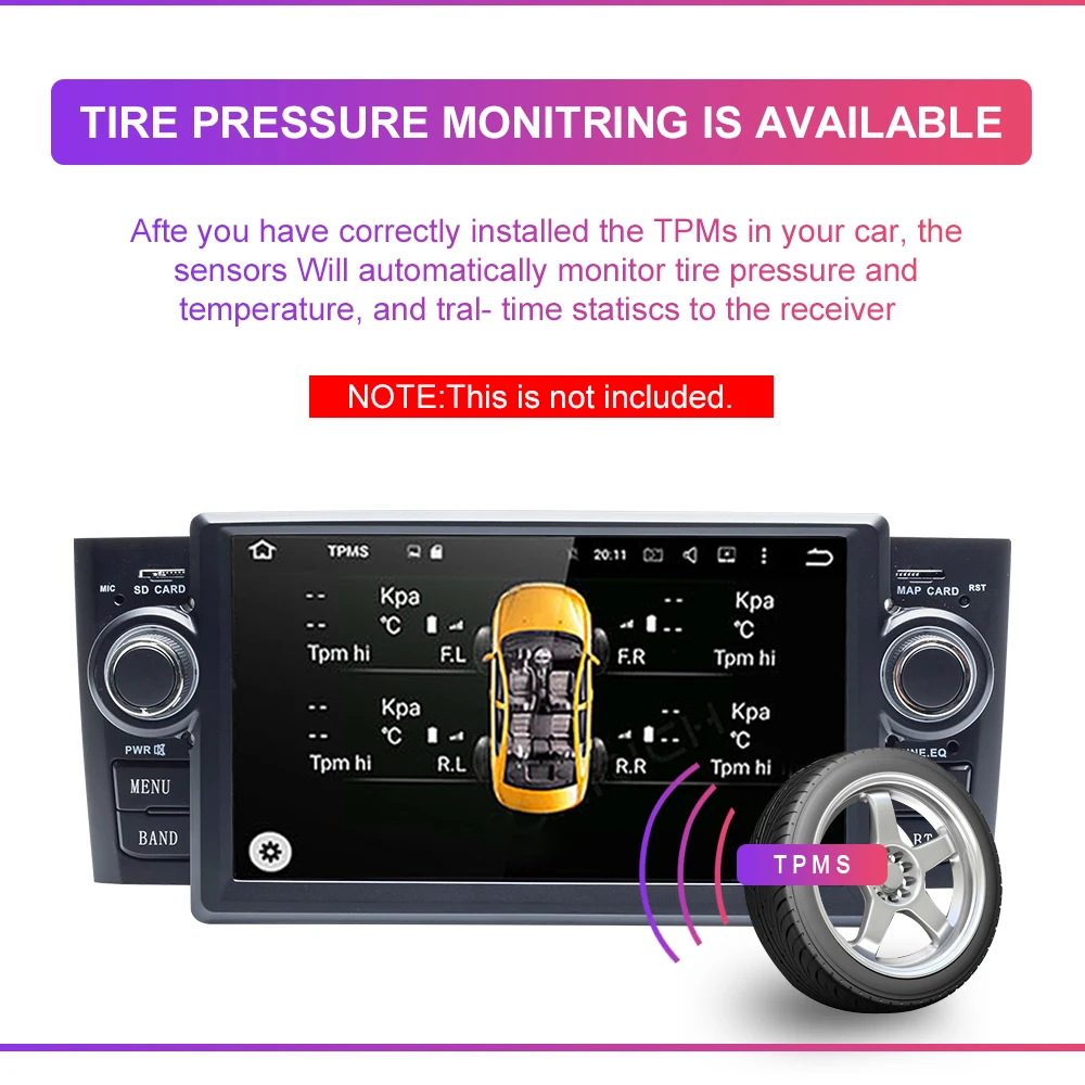 Perfect 2 Din Android 9.0 Car Radio DVD Player For Fiat/Grande/Punto/Linea 2007-2012 GPS Navi Touch screen Multimedia TPMS WIFI 2+32GB 15