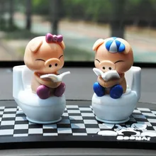 Приборная панель автомобиля Кукла Смола автомобильный мультфильм туалет свинья качающаяся голова подарок украшения аксессуары Креативные украшения-игрушки