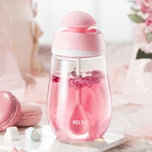 400 мл смешивание стекла термос для воды, кофе молока чашки Портативный креативный цветок в чай сок шейкер бутылка с ложка для перемешивания