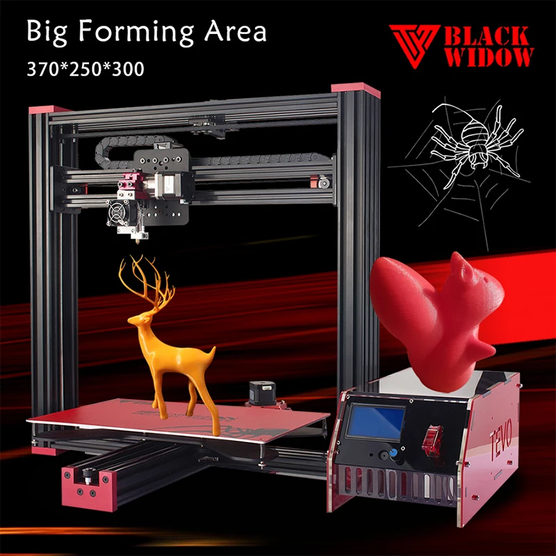 2017 Newest Tevo Black Widow 3d printer kit impresora 3d Large Printing Size Imprimante 3D OpenBuild