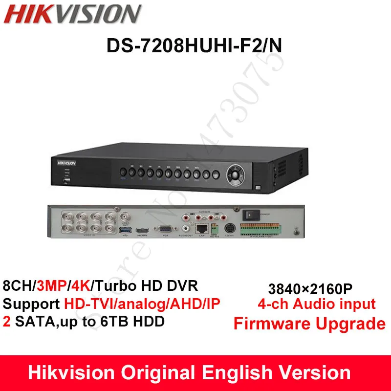 Hikvision Original English Dvr Ds 78huhi F2 N Turbo 3 0 3mp Dvr Support Hd Tvi Ip Ahd Analog Camera 4ch Audio Input Up To 4k Aliexpress