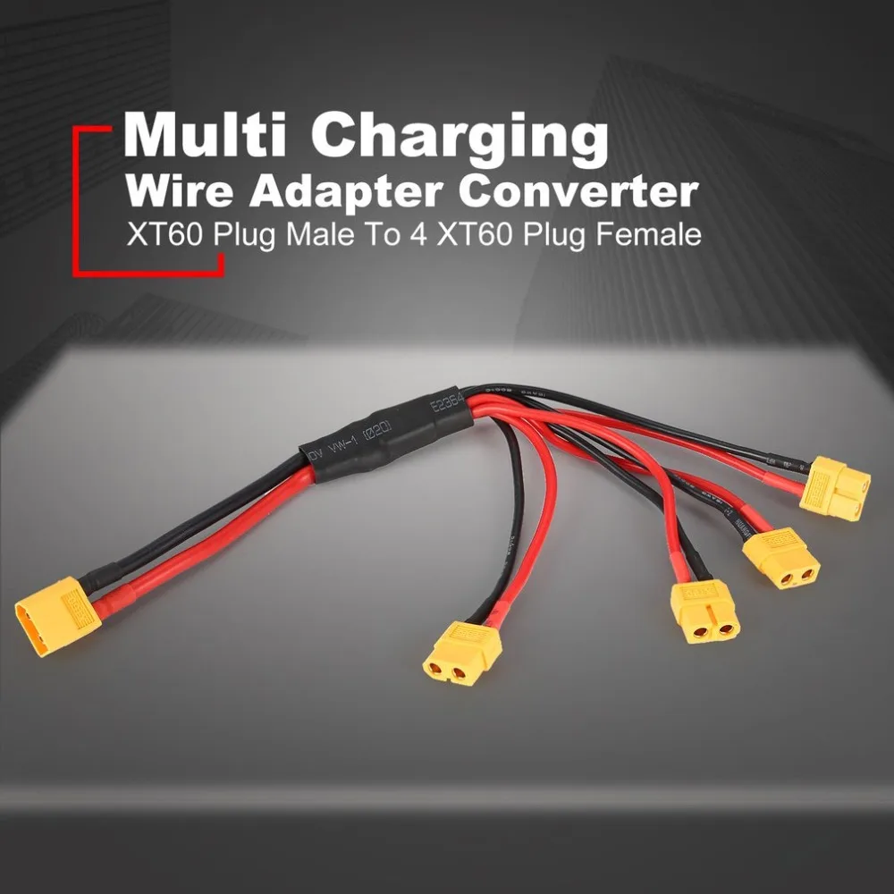 

XT60 Plug Male To 4 XT60 Plug Female Connector Wire Adapter Cable Converter Multi Charging Plug Cable for RC Quadcopter