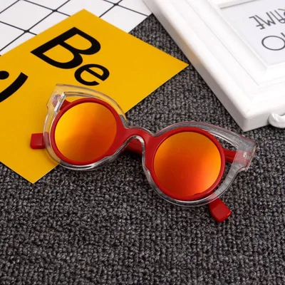 Beautyeye малыш солнцезащитные очки для мальчиков девочек круто зеркало детская рамка UV400 УФ модные очки солнцезащитные очки UV400 - Цвет линз: Красный