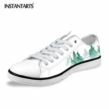 Instantarts Классический белый вулканизируют Обувь Мужская Мода с низким берцем парусиновая обувь для подростков Обувь для мальчиков удобные Кружево до ленивый Обувь человек