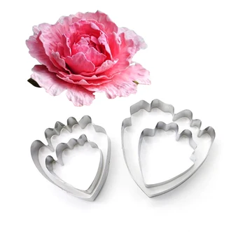 

Wholesale 10 Sets(4 pcs/set) Stainless Steel Peony Petals Cutters Set Candy Biscuit Jelly Fondant Cookie Cake Decorating Tools