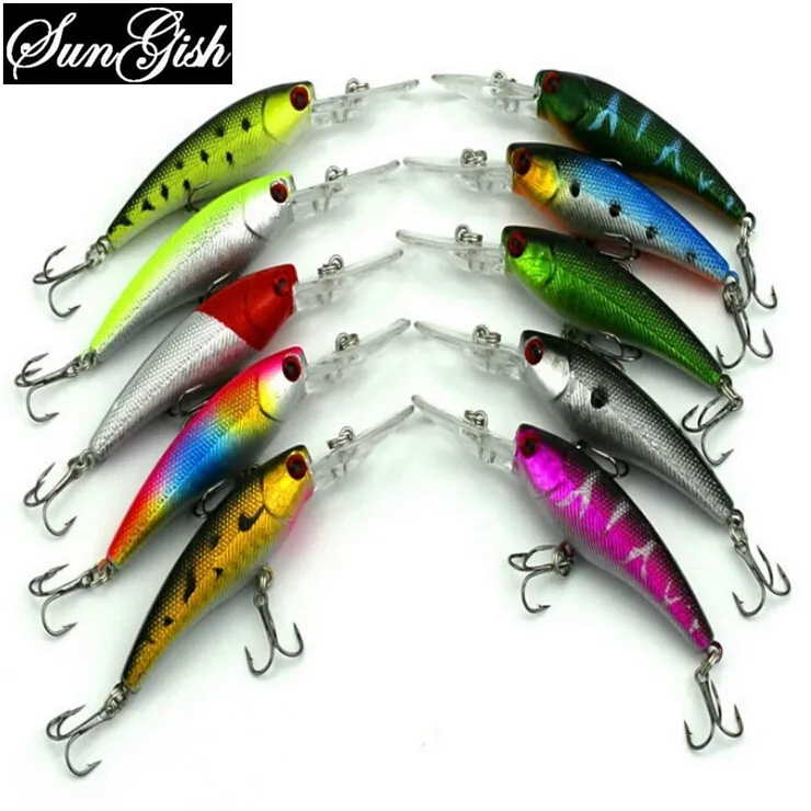  2016 Winter fishing lures minnow 10colors 9.5cm 8g 3d eyes bionic bait plastic lures pesca isca mosca wholesale FT0845 