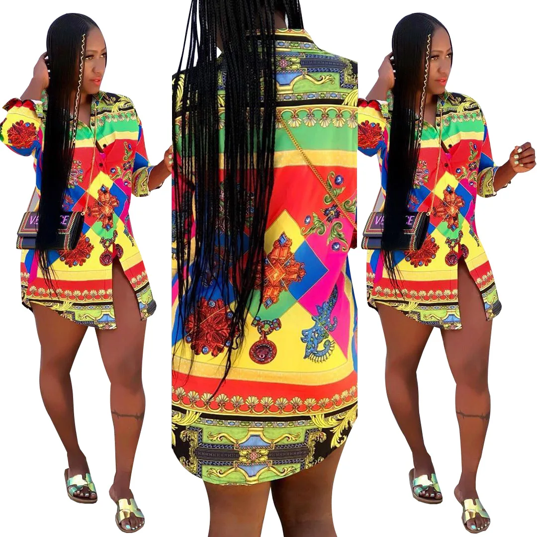 Новая горячая сексуальная модная юбка-рубашка в африканском стиле большого размера
