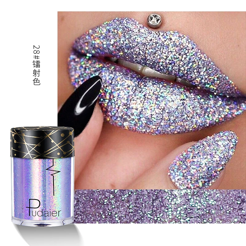 

Pudaier Sexy Matte Lipstick Metallic Lip Gloss Diamond Waterproof Liquid Lipgloss Lip Makeup LIPSTICK Long Lasting