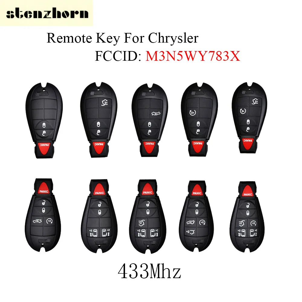 

Stenzhorn 433Mhz Car Complete Remote Key For Dodge 08-14 Grand Caravan 09-13 Journey For Jeep Chrysler M3N5WY783X PCF7941 Chip