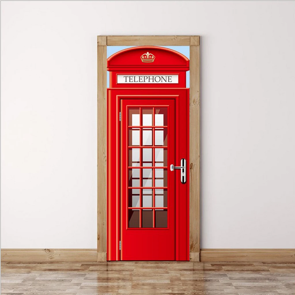 3D Self-adhesive Wall Sticker Door Wall Murals Fridge Stickers Art Poster Mural DIY Home Decoration