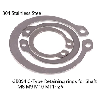 

30PCS GBGB894 304 Stainless Steel Clamp Spring r Retaining Ring C-type Retaining Ring M8/9/10/11/12/13 Retaining rings for Shaft