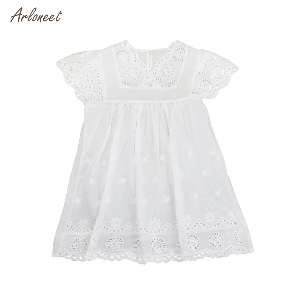 

Kids Clothes Summer Baby Girl Floral Banquet Wedding Printing Lace Princess Hollow Dress Kids Dresses For Girls Clothes RE29
