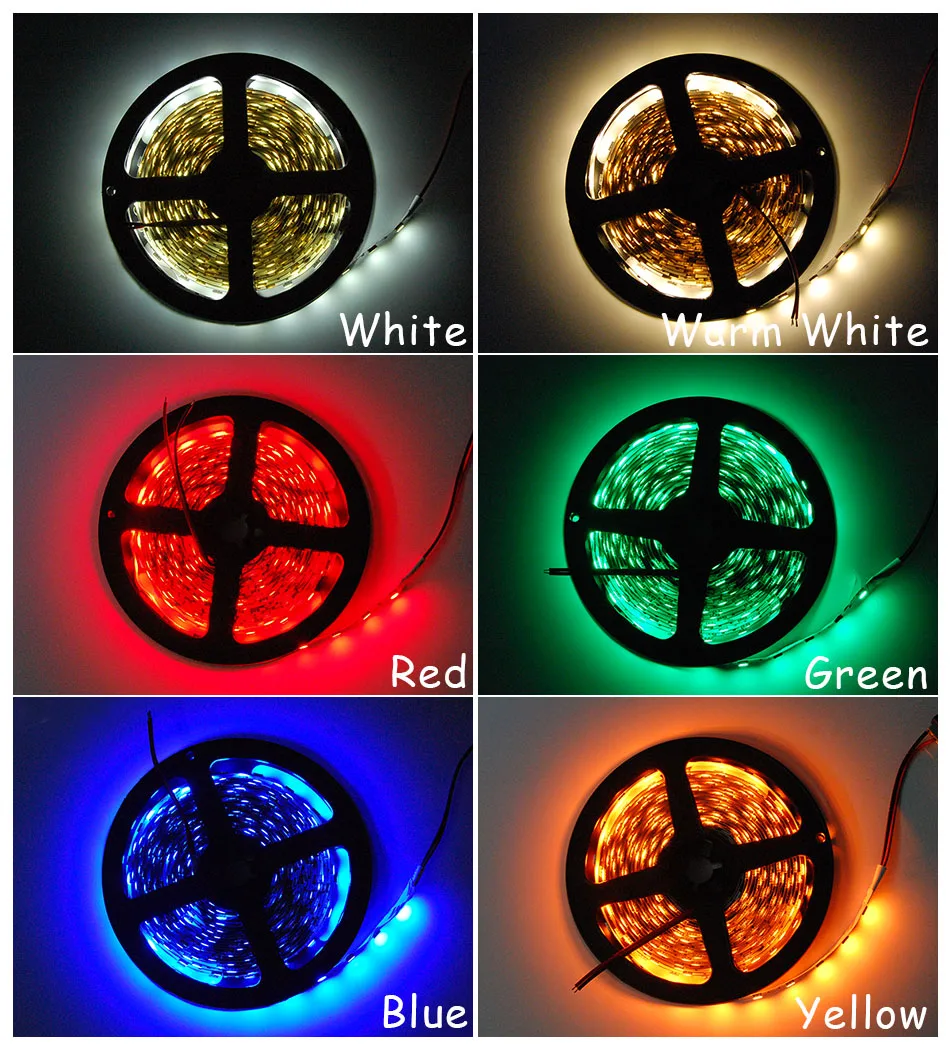 Hot 5M LED strip 5050 Non-waterproof 30LEDM DC12V Flexible LED Light Strip Warm Cool White 150 Led Ribbon Home Decoration Lamp (7)