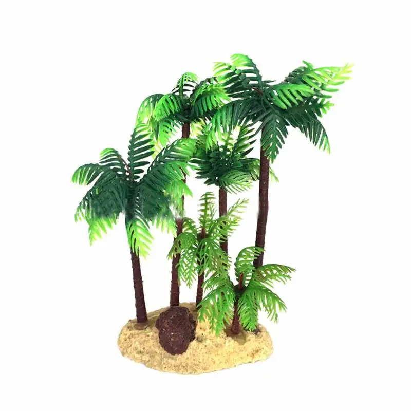 5xPlastic Coconut Palm Tree Plant Bonsai Craft Micro Landscape Aquarium Decor 