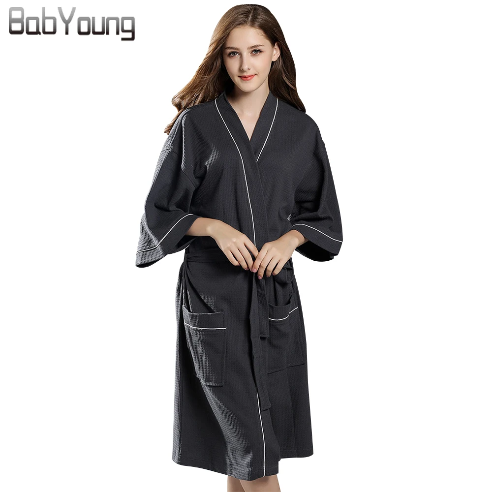 BabYoung 2017 Winter Unisex Cotton Bathrobe Dress Pajamas Sleepwear