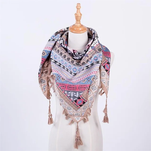 Winter Autunm Scarf  110*110cm(Square shape) Novelty Shawls Women ladies Print Cotton Warm Blanket Pashmina Ethnic Style Scarves