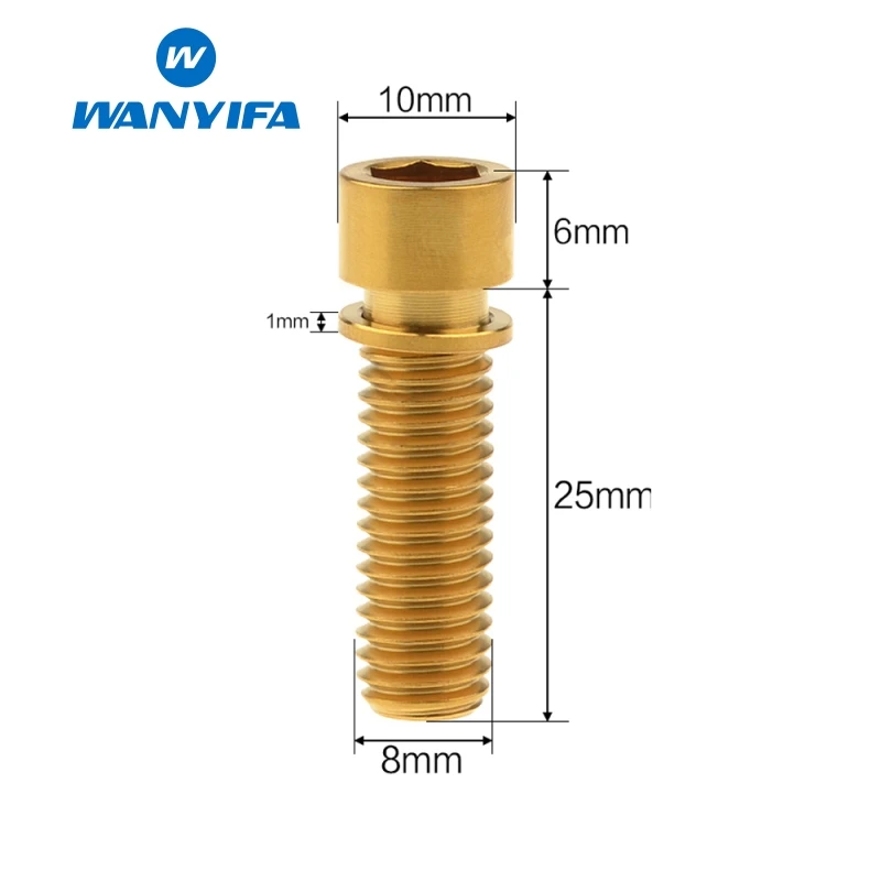 Титановый "Wanyifa" Болт M8x20mm M8x25mm Аллен маленький клеймо с шайбой для BMX стержень велосипедный вынос руля