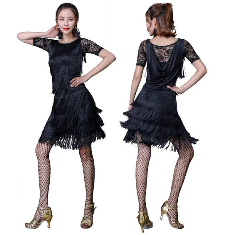 Womens Sexy Fringe Latin Dresses for Dancing Ballroom Tango Professional Lady Salsa Dancewear Rumba Samba Dance Costumes |