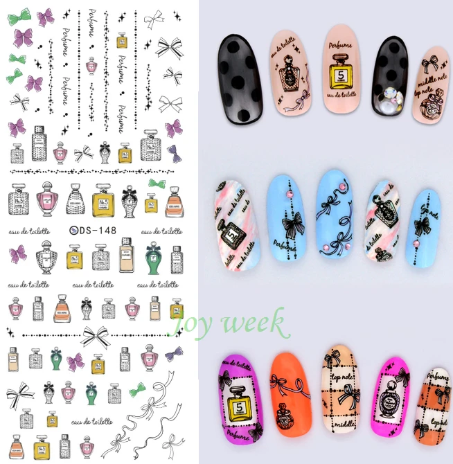

Water sticker for nails art all decorations sliders Perfume bow-knot adhesive nail design decals manicure accessoires foil