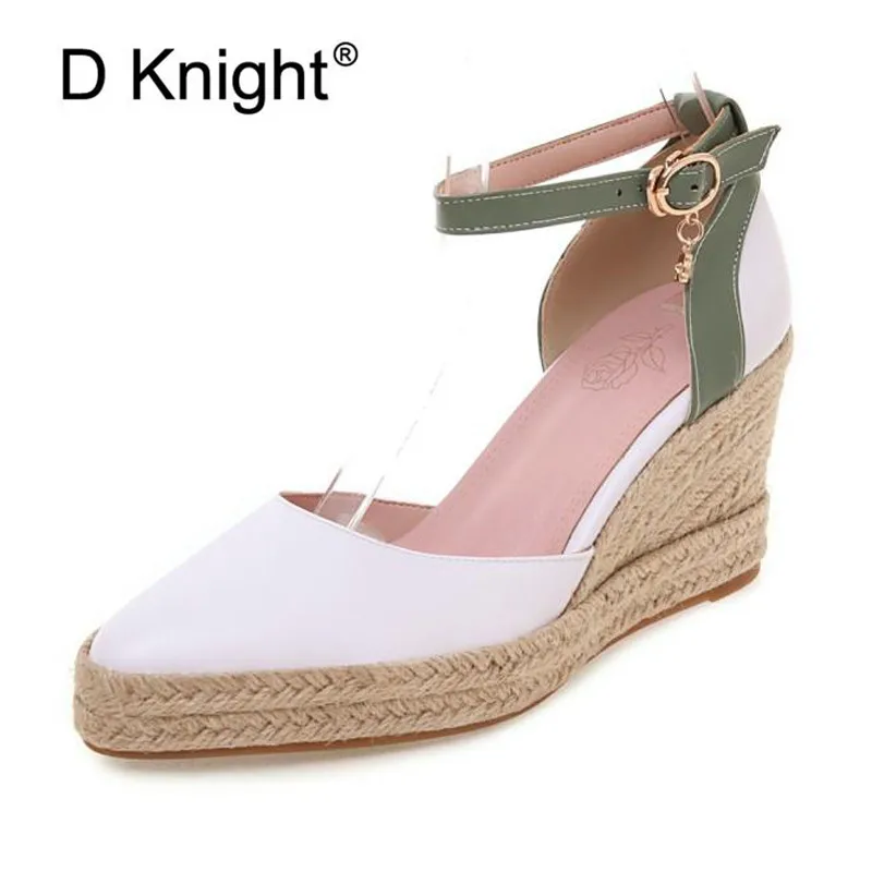 

Size 32-44 White Leather Casual Women Shoes 8CM High Heels Shoes Pumps Sweet Princess Party Wedges Mary Janes Heels Lolita Shoes