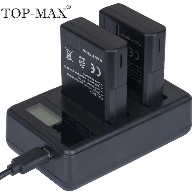 

TOP-MAX 2PCS EN-EL14 ENEL14a Rechargeable Camera Battery+Double USB Charger for Nikon D5600 D5500 D5300 D5100 D3400 D3300 D3200