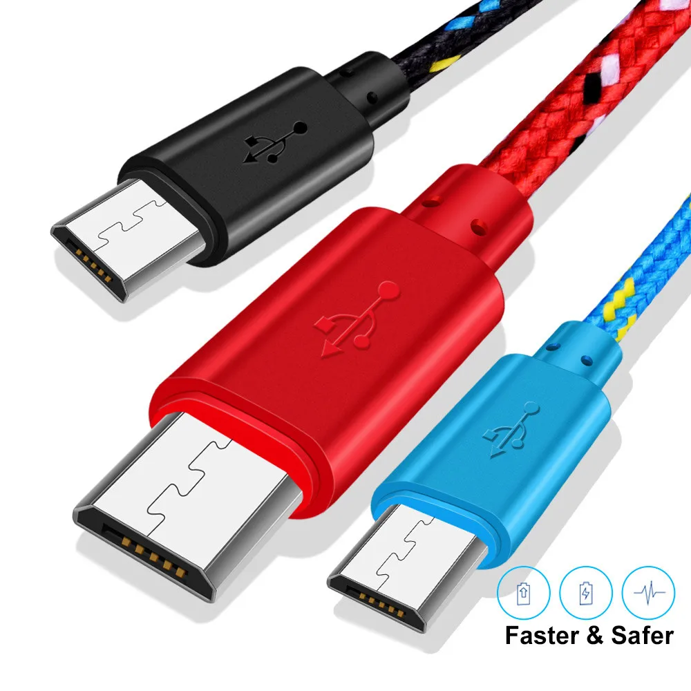 Зарядный usb-шнур 1 м/2 м/3 м Micro USB кабель для samsung Xiaomi Redmi; HUAWEI Зарядка Android мобильный телефон зарядное устройство провод Универсальный