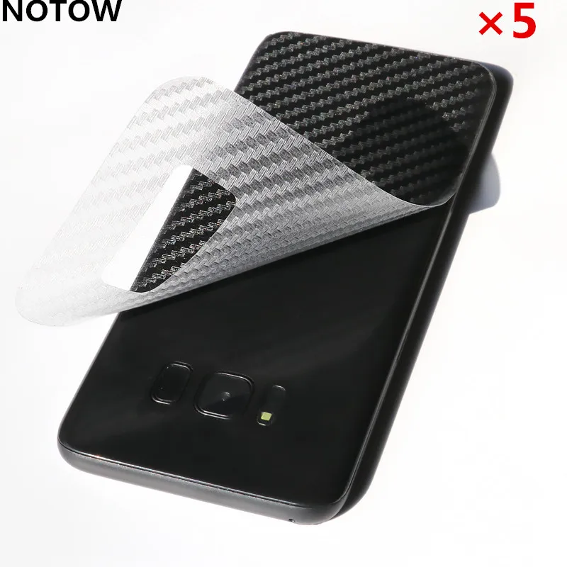 

NOTOW 5pcs NEW Durable 3D Anti-fingerprint Carbon Fiber Back Stickers Screen Protector Film for Samsung S6E/s7/s7edge/s8/s8plus