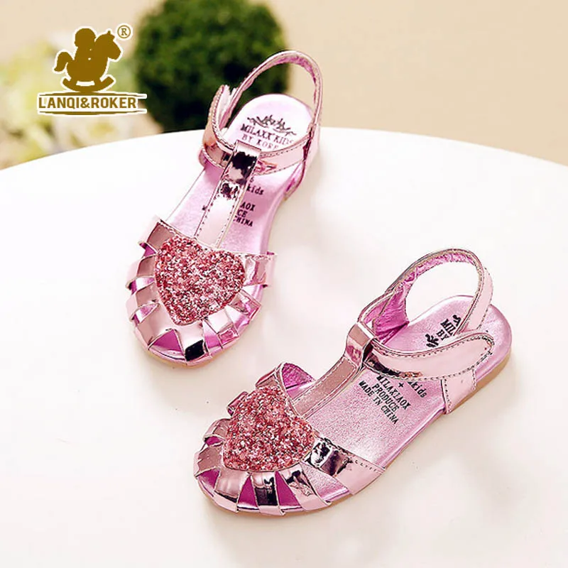 2018 New Girls Sandals For 3 12 Ages Princess Leather Sandals Kids Love