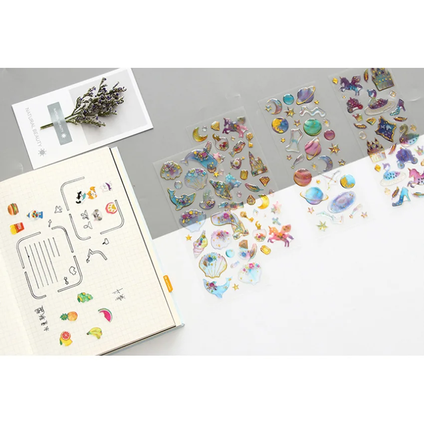 

1pcs/lot Lovely Dream Hot Stamping Crystal Epoxy Sticker DIY Decorative self-adhesive Stickers
