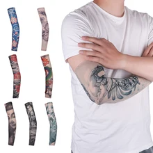 Мужская Женская мода нейлоновая наружная временная татуировка поддельные татуировки гетры для рук унисекс бег Велоспорт Спорт для рук с защитой от ультрафиолета рукава