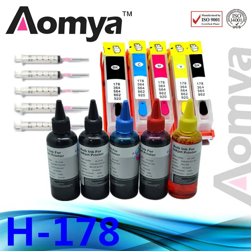 Refill Ink Kit Full Cartridge Compatible For hp 178 178XL Photosmart 7515 B109a B109n B110a Plus B209a B210a 3070A 3520 | Компьютеры и