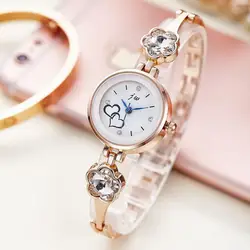 Новые высококачественные часы Для женщин модный бренд со стразами Модные Браслет Студента стали ремень Для женщин часы