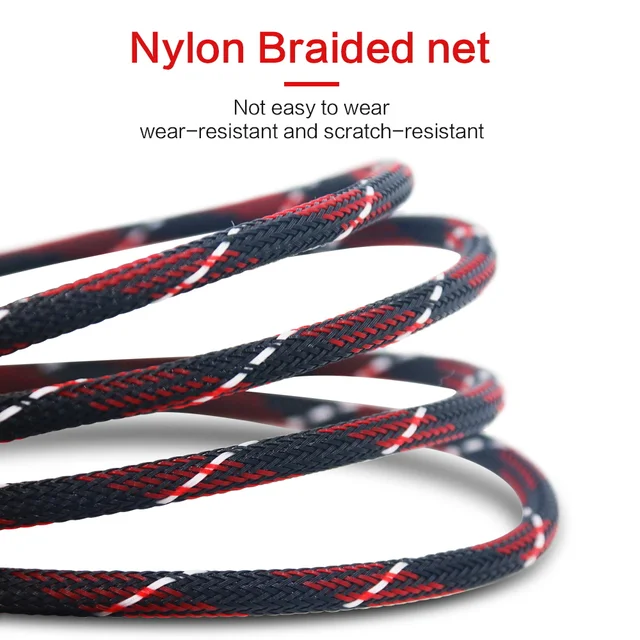 High Speed HDMI Cable Gold Plated Connection with Red, black and white mesh 1080P,0.5m,1m,1.5m,2m,3m,5m,8m,10m,15m