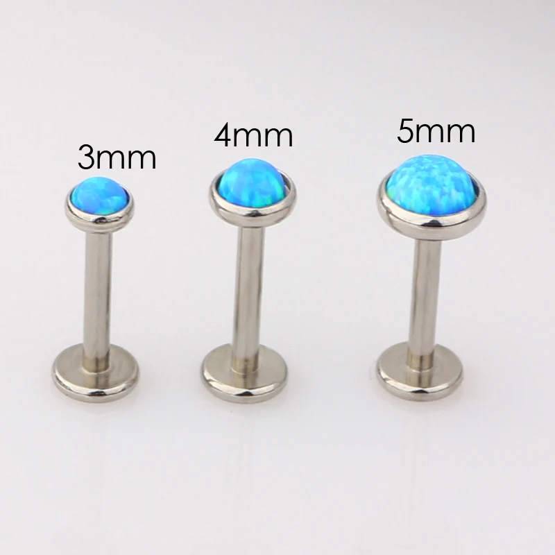 Серьги гвоздики TIANCIFBYJ из стали 316l с опалом для губ|16g tragus earrings|tragus earringslabret lip |