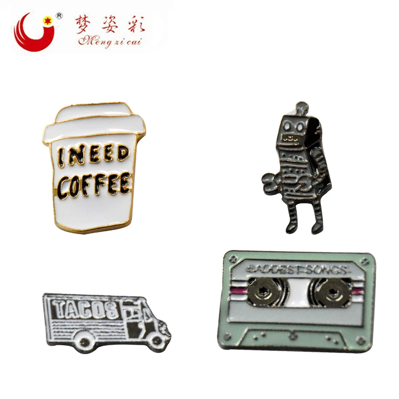 

MZC 4pcs/set Black Robbit Brooches CD Enamel Pin for Male Brooches Alloy Hand Shape Jewelry Accessories Car Homme Broches Gifts