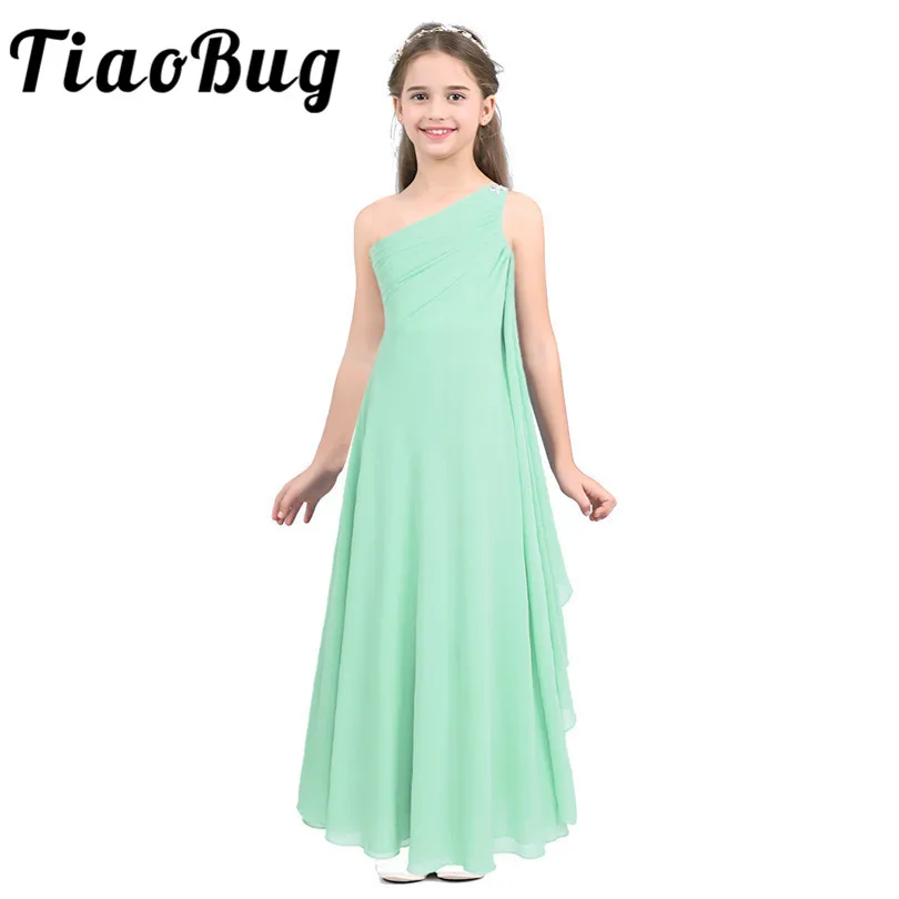 

Tiaobug Chiffon Maxi Girls Dresses Flower Girls Dress Kids Pageant Party Wedding Ball Gown Princess Formal Occasion Long Dress
