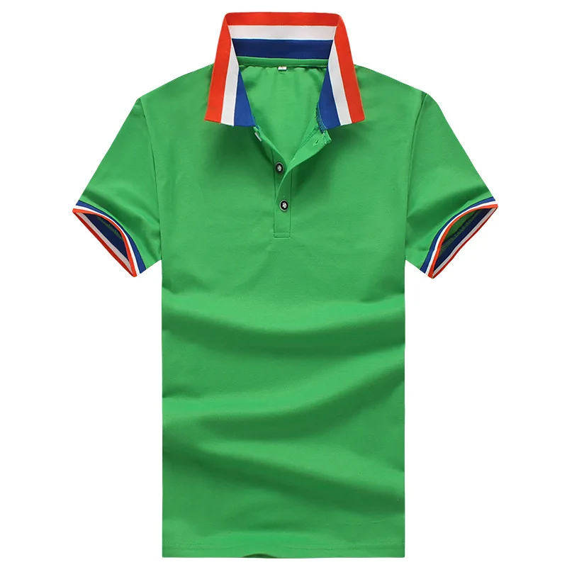 Новые мужские летние, модные воротник с коротким рукавом polo10 Цвет по выбору Большие размеры Повседневная Деловая поло с коротким рукавом