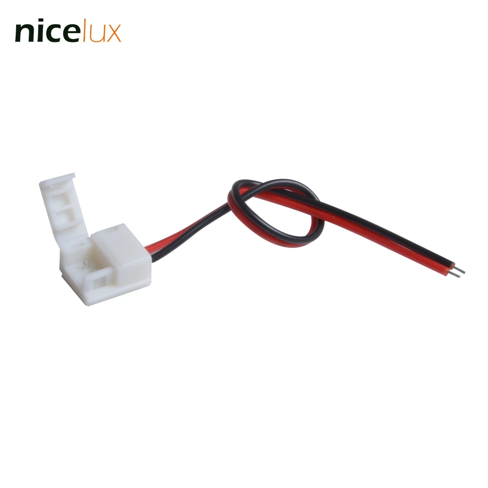 

10pcs 2 pin connector for 8mm 2835 3014 IP65/54 waterproof SMD Flexible LED Strips to Power Connection Conductor with 15cm wire