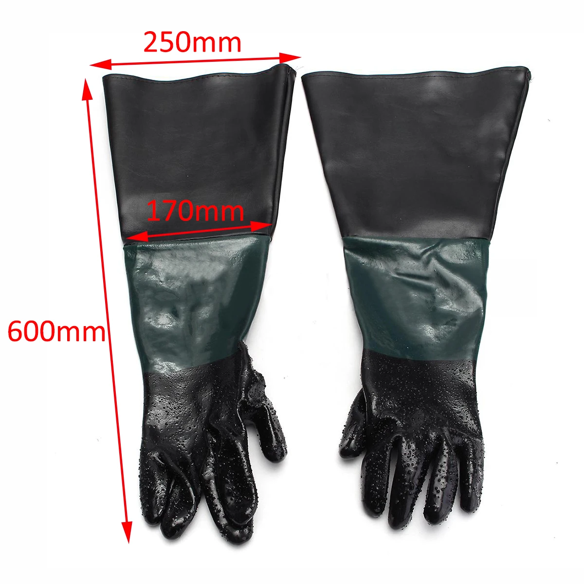 1 Pair Heavy Duty Gloves Mayitr Soft Comfortable Sandblasting Machine Gloves For Sandblaster Sand Blast Cabinet 60cm