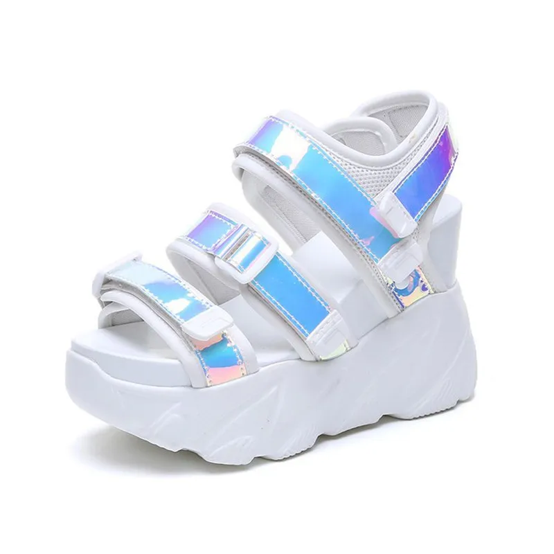 

Women's Sandals Summer High Heel Sandals Women's Magic Stick Wedges Muffin Thick Bottom Increased Sports Sandals Women's shoes