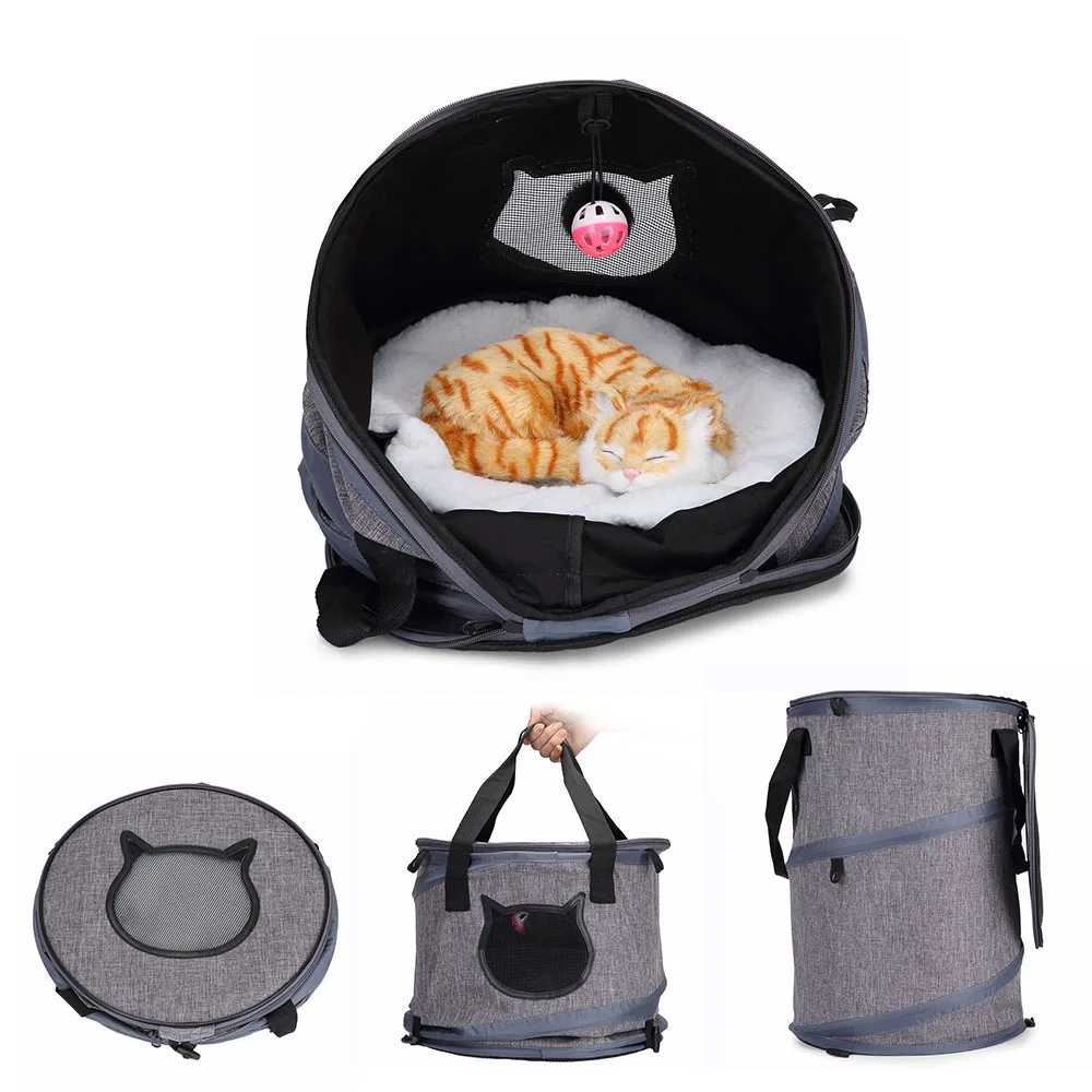 

3 in 1 Cat Collapsible Carrier with Cushion Scratch Ball Portable Travel Backpack Outdoor Pet Dog Carrier Bag Pet Dog Front Bag