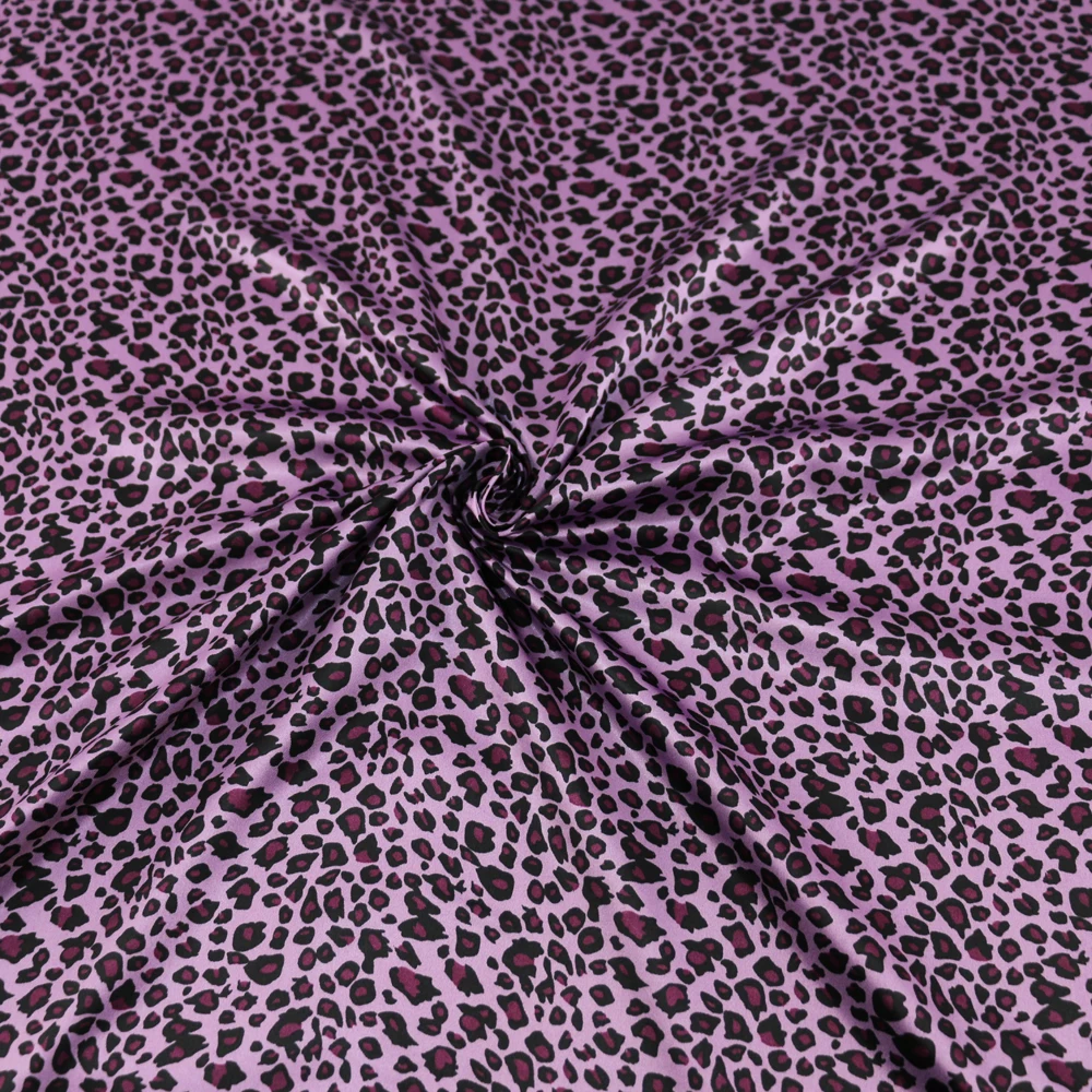 

100cm*148cm Purple Wild Leopard Print African Fabric Satin Charmeuse Tecido Clothes