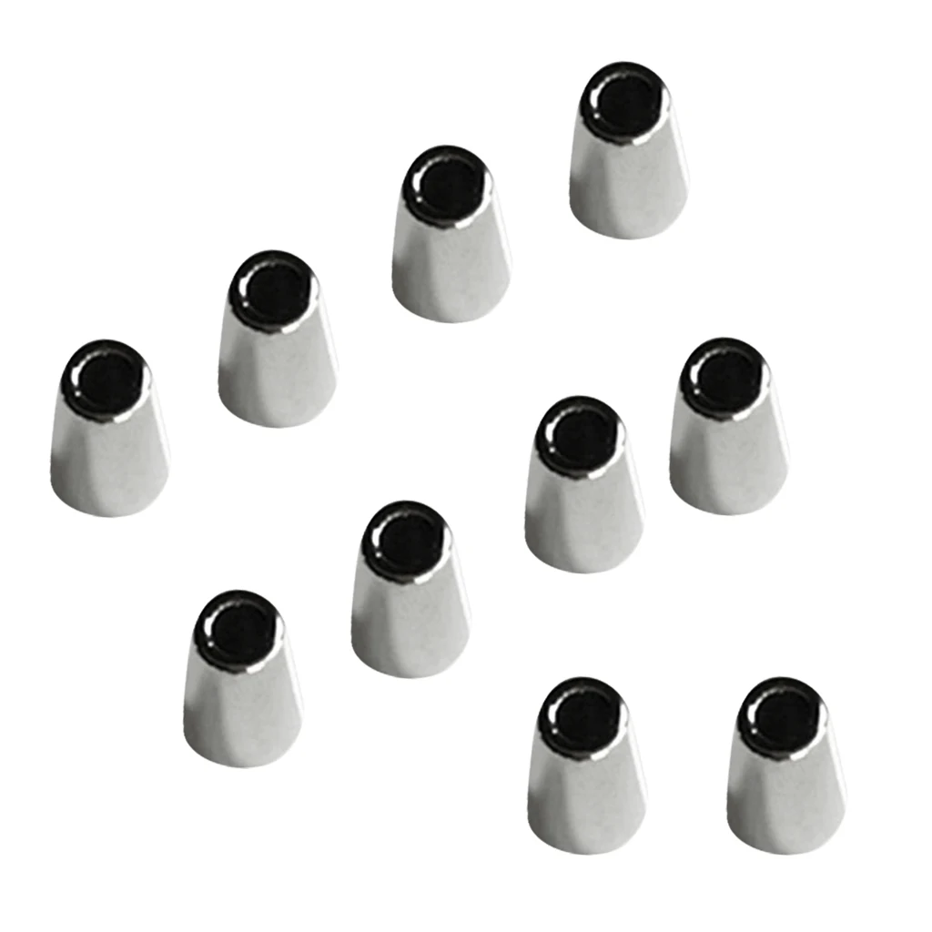 10 Pieces Conical Bell Stopper Metal Cord Ends Hole Dia.4mm for Lanyard Backpack Bag Sportwear Clothes Accessories