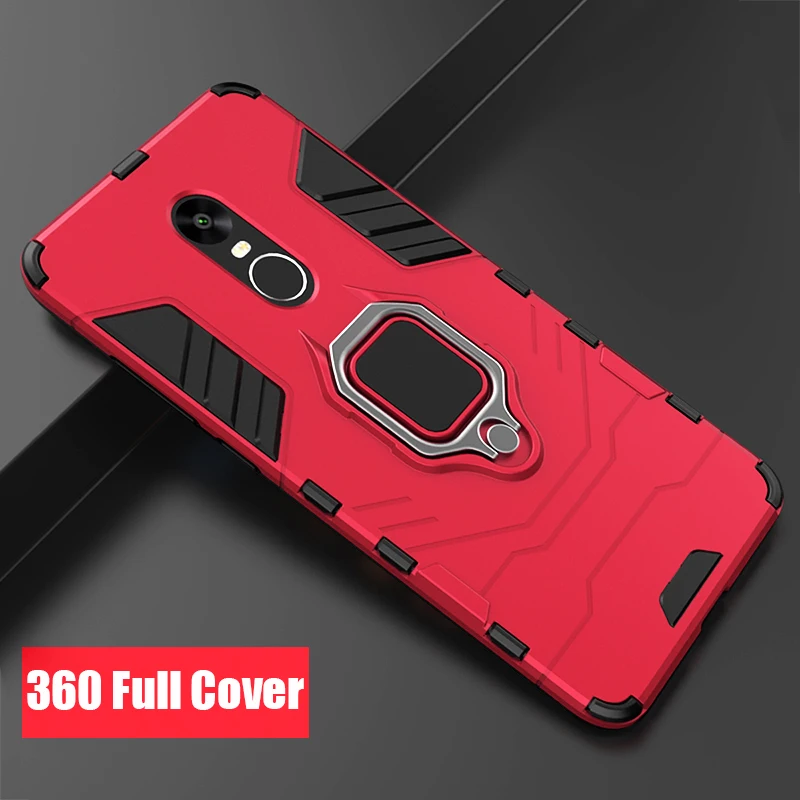 

360 Full Cover Military Finger Ring Case Xiaomi Redmi Note 4X Back Silicone Case Redmi Note 4X 16/32/64GB / Redmi Note 4 Global