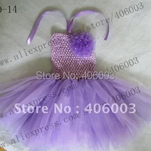 Крючком платье для маленькой девочки Лаванда 6*6 дюймов