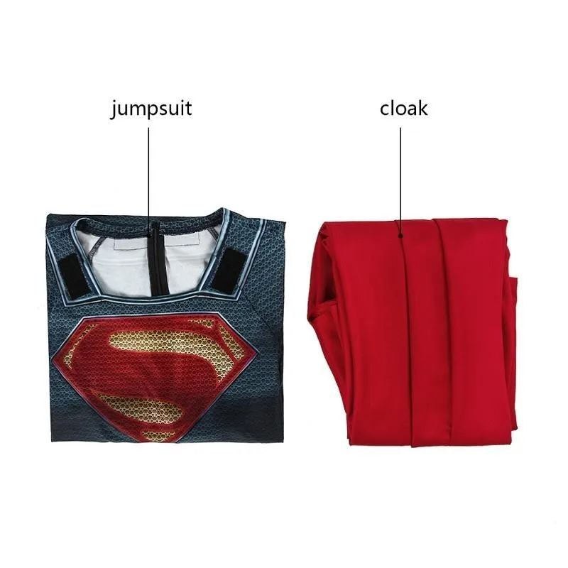 Superman Clark Kent Cosplay Costume | Man Of Steel Superhero Halloween Cloak | Men's Jumpsuit | Spandex 3D Print | Avengers DC Comics image 6