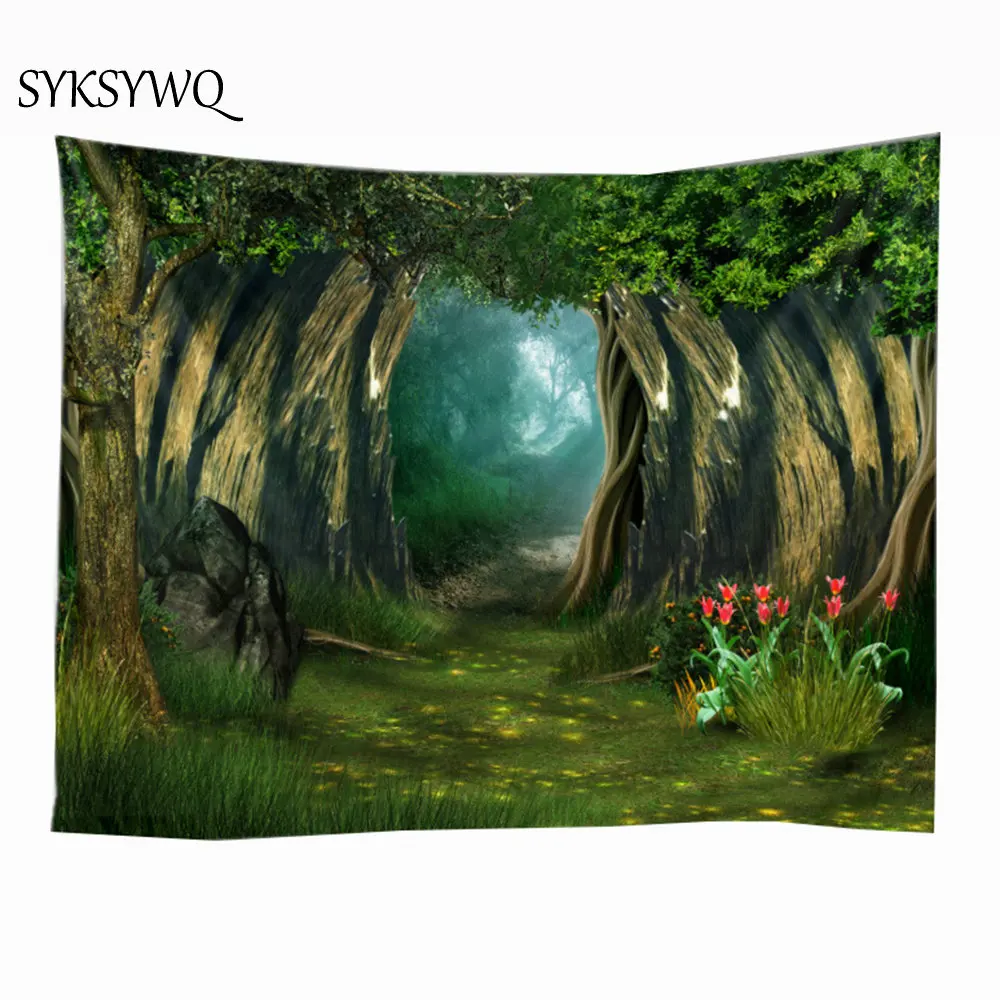 

forest cave tapestry flower bedroom decorations wall blanket tenture mural strandlaken wall carpet decor
