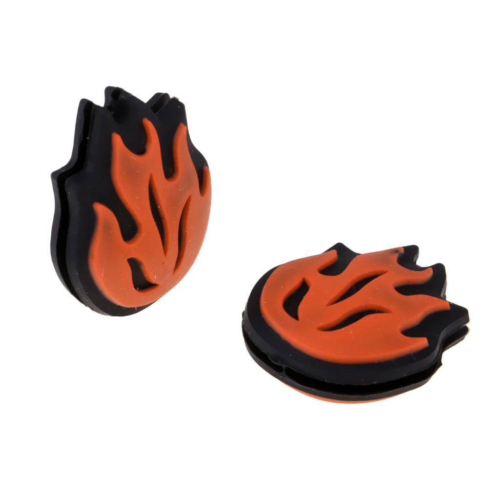 2Pcs Flame Pattern Tennis Racket Shock Absorbers Racquet Vibration Dampeners Shockproof Dampers Replacement Sports Accessories