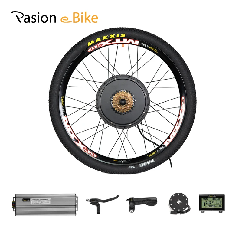 Offerte Kit Bici elettrica 1500w Ruote A Motore 48V E Moto Kit 1500W Motore Ruota di Bicicletta Elettrica Kit di Conversione per 20 29in Motore del Mozzo Posteriore